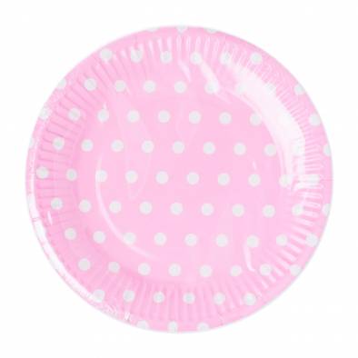 Polka Dots Paper Plates (Pink)