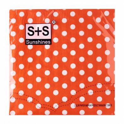 Polka Dots Square Napkins (Red)
