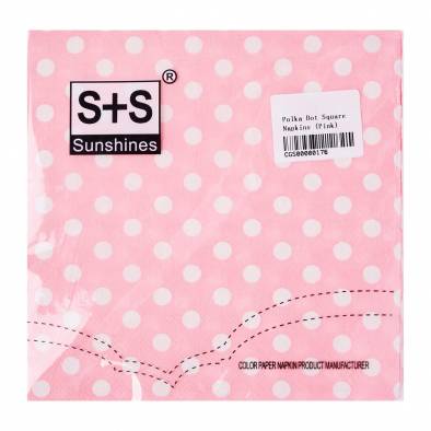 Polka Dots Square Napkins (Pink)
