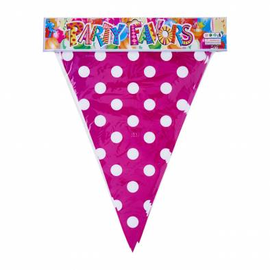 Polka Dots Triangle Bunting (Hot Pink)
