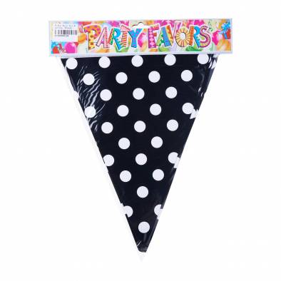 Polka Dots Triangle Bunting (Black)