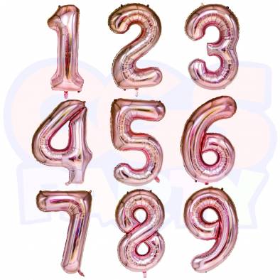 16" Number Foil Balloon (Rose Gold)
