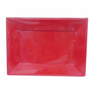 Rectangle Plastic Plates (Red)