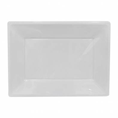 Rectangle Plastic Plates (White)