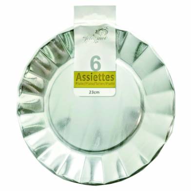 Round Plastic Plates (Silver)