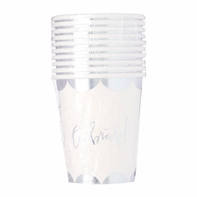 Shiny Celebrate Paper Cups (Silver)