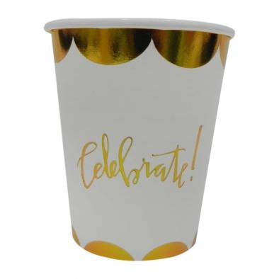 Shiny Celebrate Paper Cups (Gold)