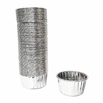 Shiny Foil Cupcake Cases (Silver) (50pcs)