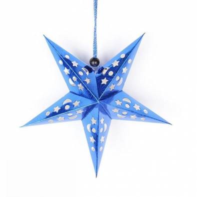 60cm Shiny Paper Star (Blue)