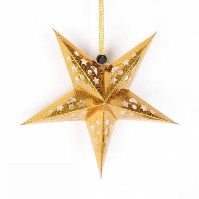 60cm Shiny Paper Star (Gold)