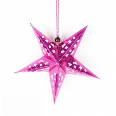 60cm Shiny Paper Star (Pink)