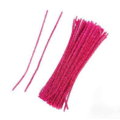 30cm Shiny Pipecleaner (Pink) (100pcs)