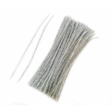 30cm Shiny Pipecleaner (Silver) (100pcs)