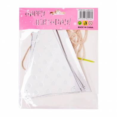 Shiny Polka Dots Triangle Bunting JQ80248 (Silver)