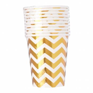 Shiny Wave Paper Cups (Gold)