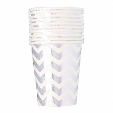 Shiny Wave Paper Cups (Silver)
