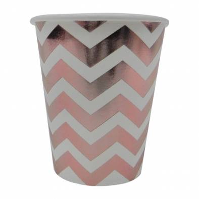 Shiny Wave Paper Cups (Rose Gold)