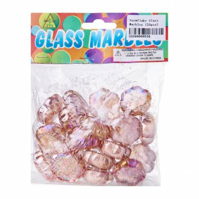 Snowflake Glass Marbles (20pcs)