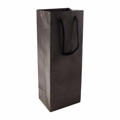 12x33x9.5cm Striped Paper Bag (Black)