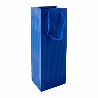 12x33x9.5cm Striped Paper Bag (Blue)