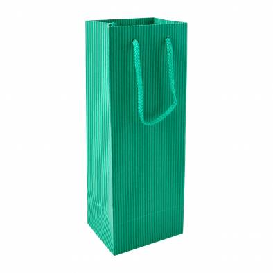 12x33x9.5cm Striped Paper Bag (Green)