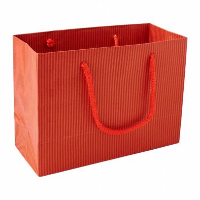 24x18x10.5cm Striped Paper Bag (Red)