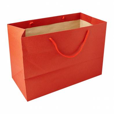 41x28x20.5cm Striped Paper Bag (Red)