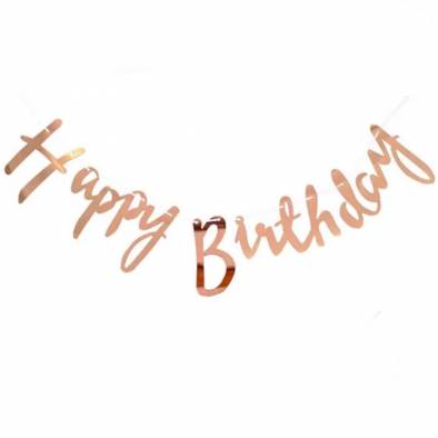 Happy Birthday Letter Bunting JQ80204 (Rose Gold)