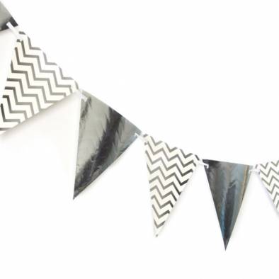 Shiny Wave Triangle Bunting JQ80246 (Silver)